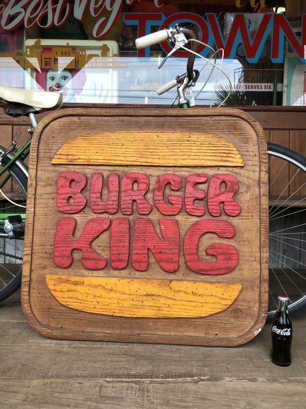 70s Vintage Burger King Old Logo Restauraunt Store Display Sign