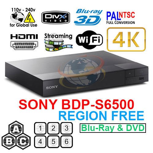 Region Free Sony BDP-S6500 3D SMART Wifi Blu-Ray Player