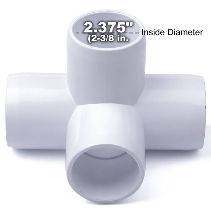 247Garden 2 in. PVC 4-Way Elbow Fitting - ASTM SCH40 Furniture