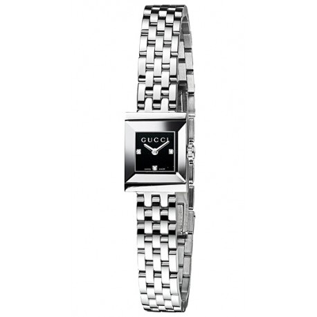 Gucci G-Frame Square Black Diamond Dial Womens Watch YA128507