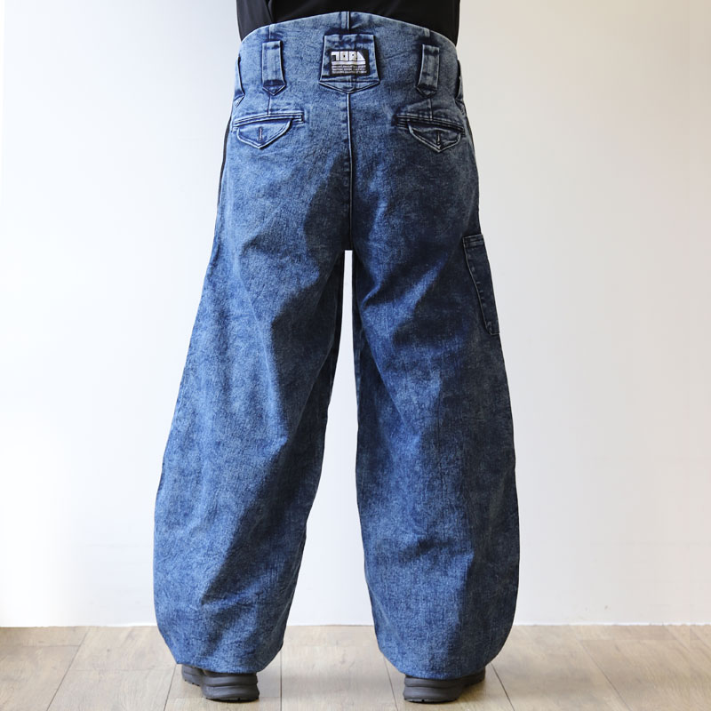 寅壱 8922-448 デニム細身超超ロング八分 ケミカルストーンウォッシュ