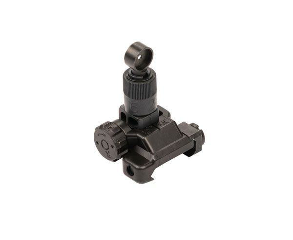 Folding Micro Rear Sight, 200-600 Meter Adjustable - Knight's Armament