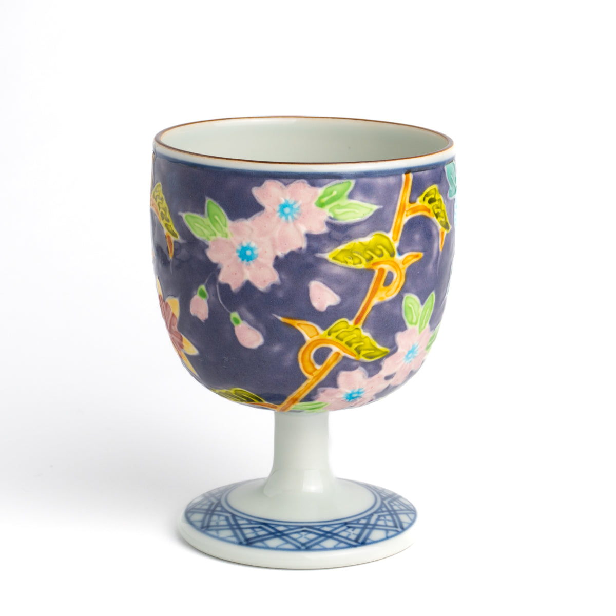 京都 清水焼】ゴブレット 紫交趾吹寄 秀峰堂｜コトポッター