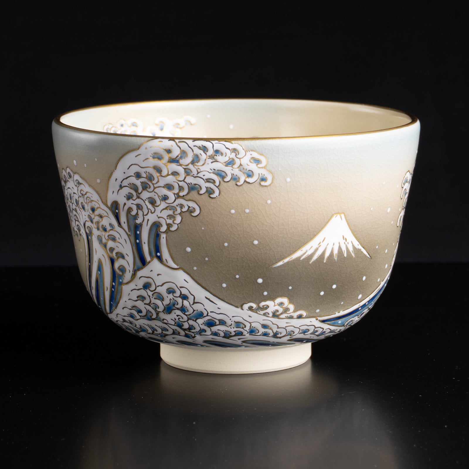 京都 清水焼】抹茶碗 浪裏に富士 善昇｜コトポッター
