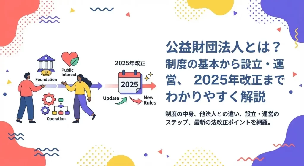 公益財団法人とは？制度の基本から設立・運営、2025年改正までわかり