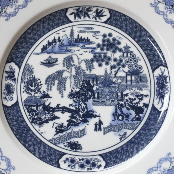 景徳鎮青花皿（大）2枚セット ヴィンテージ未使用新品 2005年製造