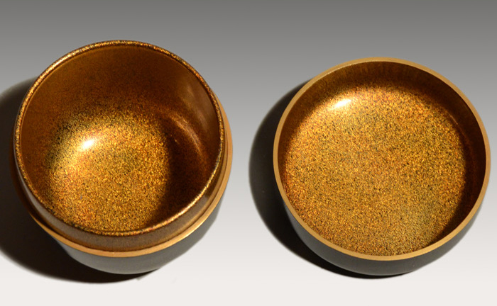 扇面蒔絵大棗 内梨地 清瀬一光（作） 共箱 加賀蒔絵師 茶道具 薄茶