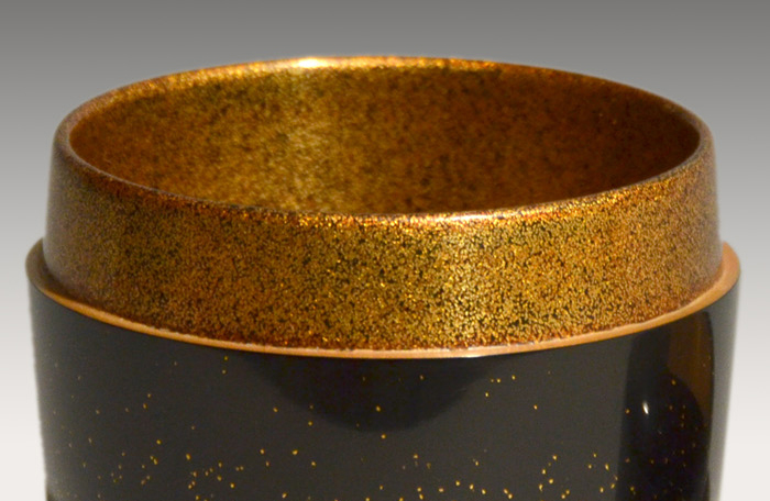 扇面蒔絵大棗 内梨地 清瀬一光（作） 共箱 加賀蒔絵師 茶道具 薄茶