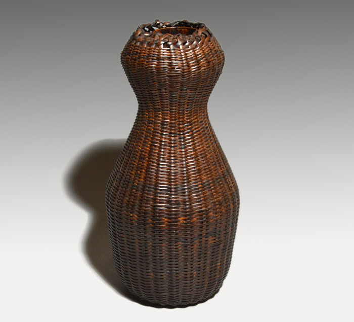 遠州好 藤組瓢単篭花入 小堀宗慶箱書 竹朋斎(造) | 古美術ささき