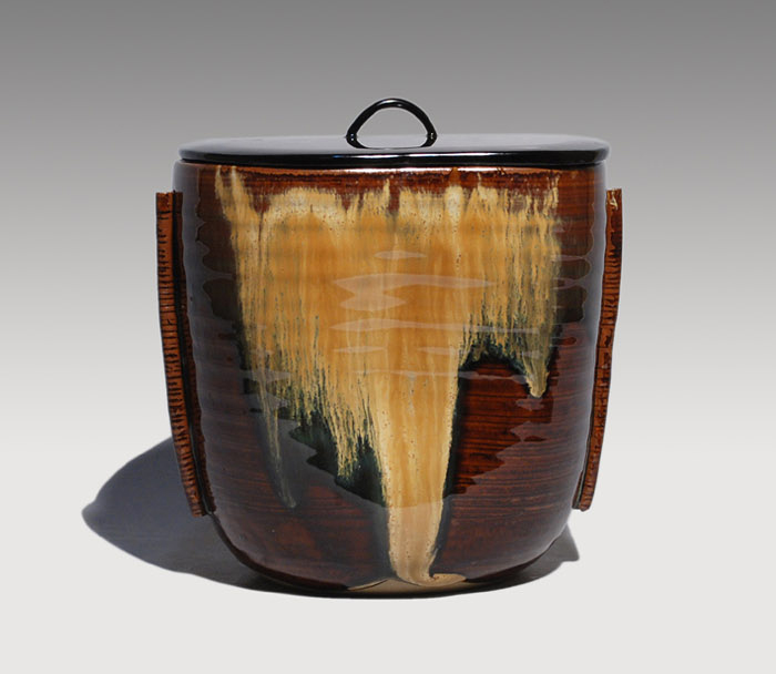 高取焼 水指 管耳付・前押し 鬼丸雪山(作) | 古美術ささき