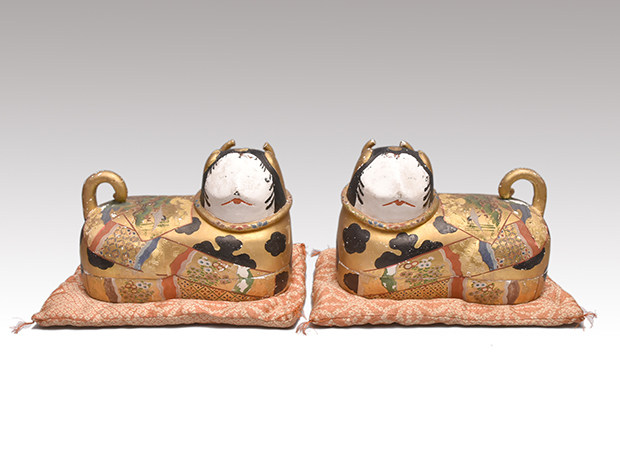 犬筥 特大一対 江戸時代 正面約30cm | 古美術ささき