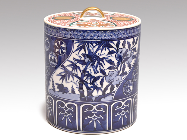 祥瑞写水指 真葛 宮川香斎(作) 金襴手蓋付 共箱 | 古美術ささき