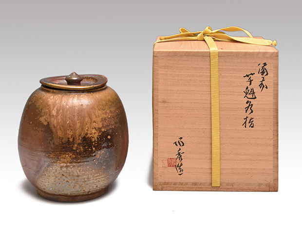 人間国宝 山本陶秀（造）備前芋頭水指 共蓋 共箱 | 古美術ささき