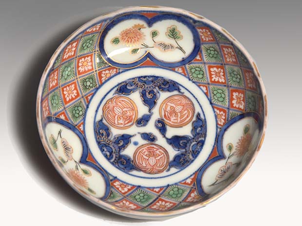 伊万里金襴手馬図変形皿 江戸 古伊万里 金直し R0917w1ダH 伊万里金襴