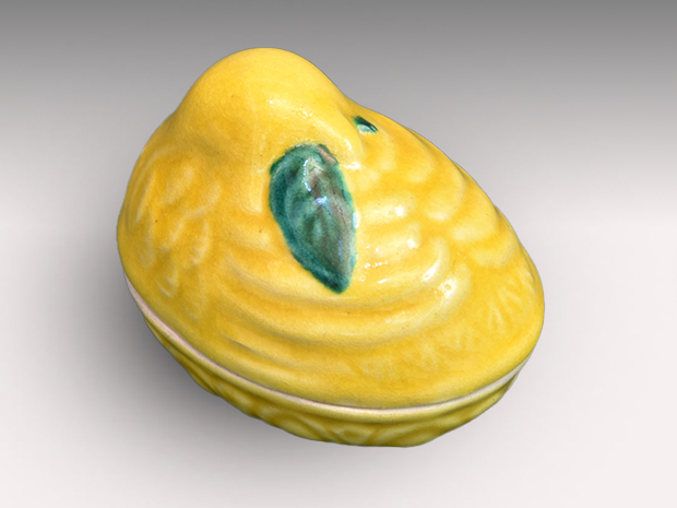 加賀瑞山（造）交趾花喰鳥香合 共箱 | 古美術ささき