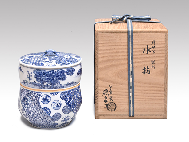 祥瑞写 瓢形水指 三代 西村徳泉（作) 共箱 | 古美術ささき