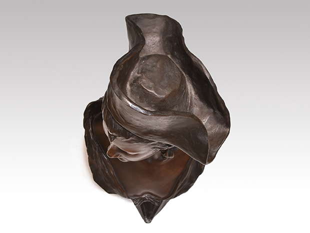 アール・ヌーヴォー ブロンズ 彫刻 女性 胸像 Georges Van der