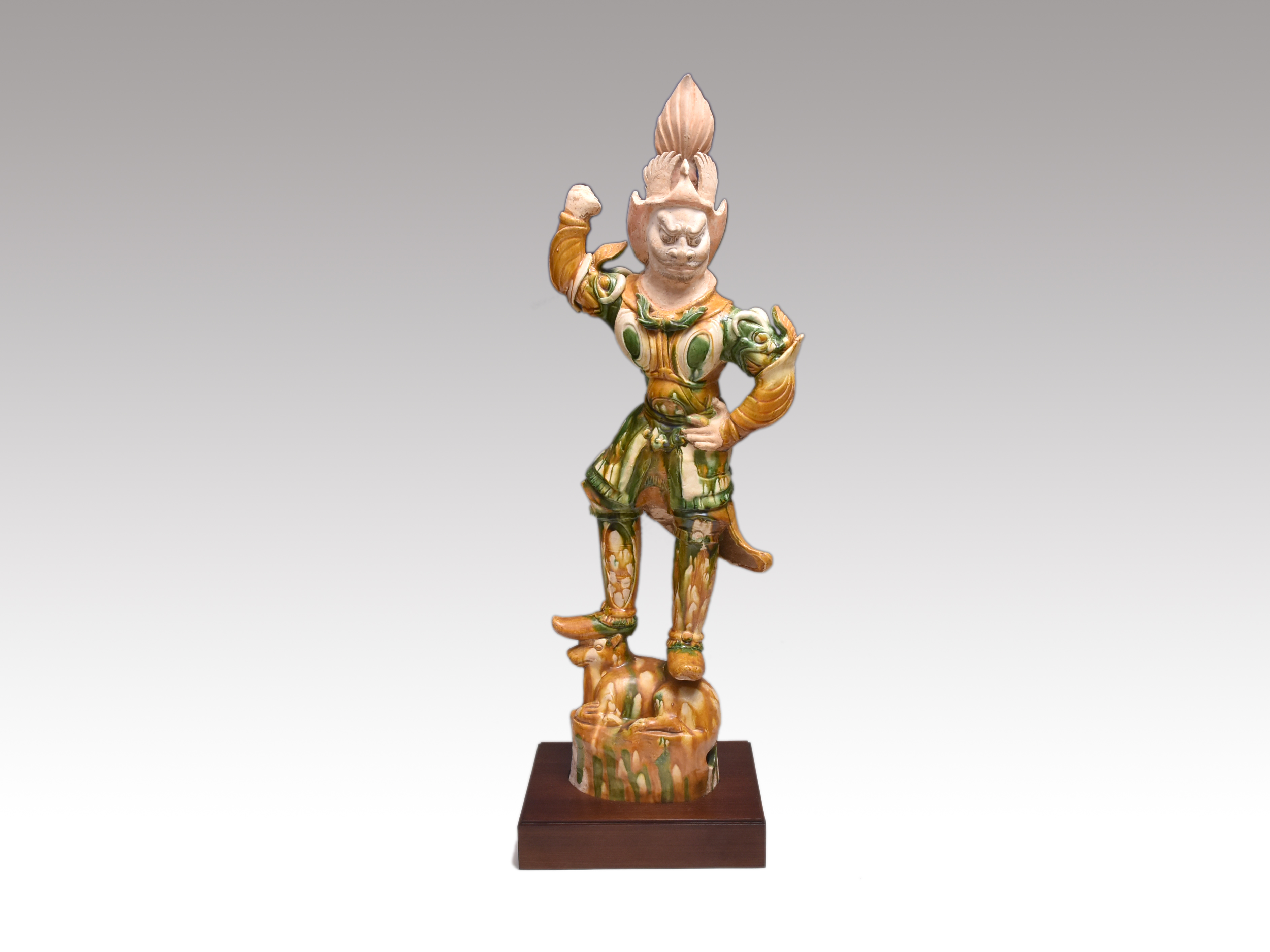 中国美術 唐時代 三彩武人像 高さ 92cm | 古美術ささき