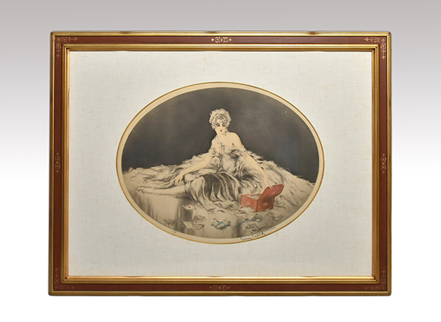 ルイ・イカール エッチング「ラブレター」サイン有 1926年 作品証明