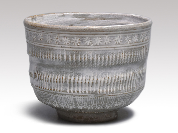 五代 清水六兵衛（作） 三島茶碗 共箱 | 古美術ささき