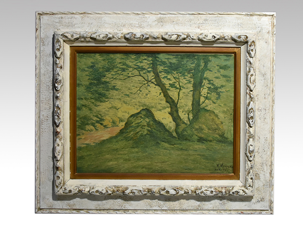 三宅克己 「箱根木賀の緑陰」水彩画 約F6号 サイン有 | 古美術ささき