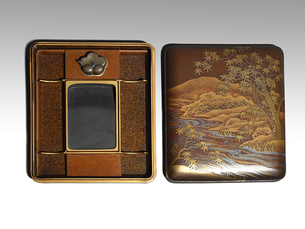 吉野龍田川蒔絵硯箱 江戸後期 | 古美術ささき