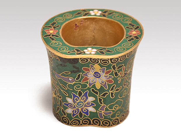 有線七宝竹形蓋置 花鳥文 | 古美術ささき