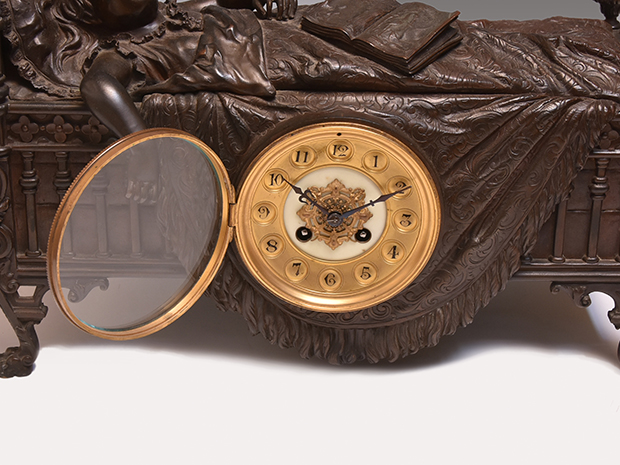 佛蘭西 アンティーク 少女 ブロンズ 彫刻 時計 R＆Co（Made in Paris