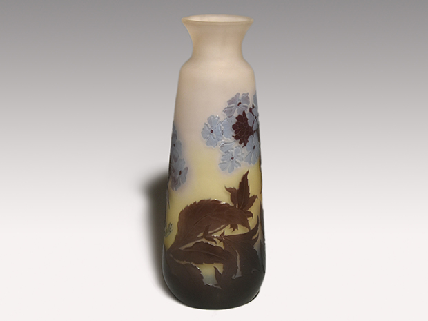 Galle ガレ 花文 フラワーベース 被せガラス 1900年代初頭 | 古美術ささき