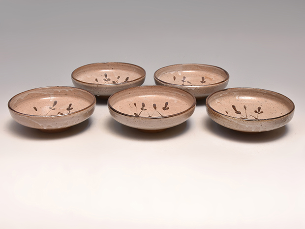 絵唐津草花文皿 5客 西岡小十（造）共箱 | 古美術ささき