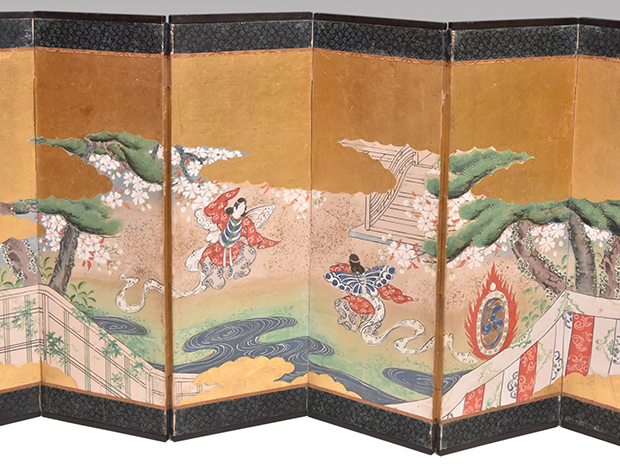 ヴィンテージ屏風 六曲一双 全36図 江戸〜明治 和風美術 2屏風セット