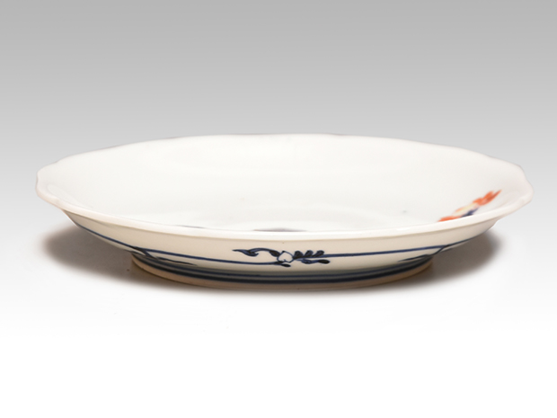 古伊万里（古九谷様式）色絵唐獅子牡丹文小皿5枚 時代箱 江戸時代中期