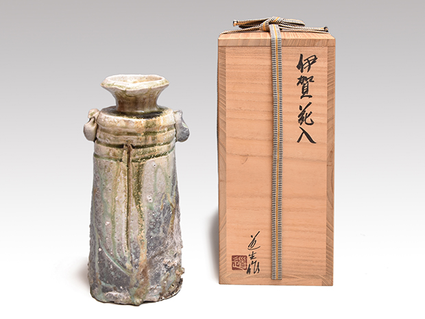 伊賀】古伊賀壷、緑釉 古伊賀の壺、花入 古伊賀の壺、花入 【公式通販】