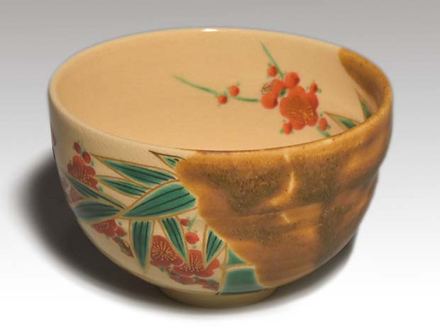 永楽善五郎(即全)作 梅竹絵茶碗 共箱 淡々斎箱書 | 古美術ささき