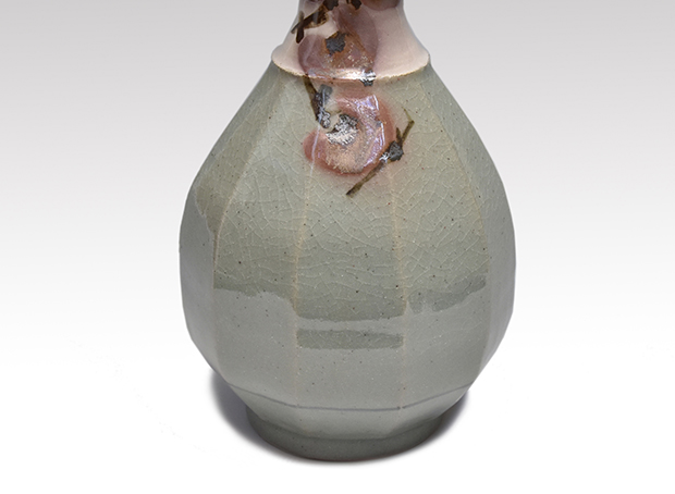 田村耕一（造）椿文面取長首壷 共箱 人間国宝 | 古美術ささき