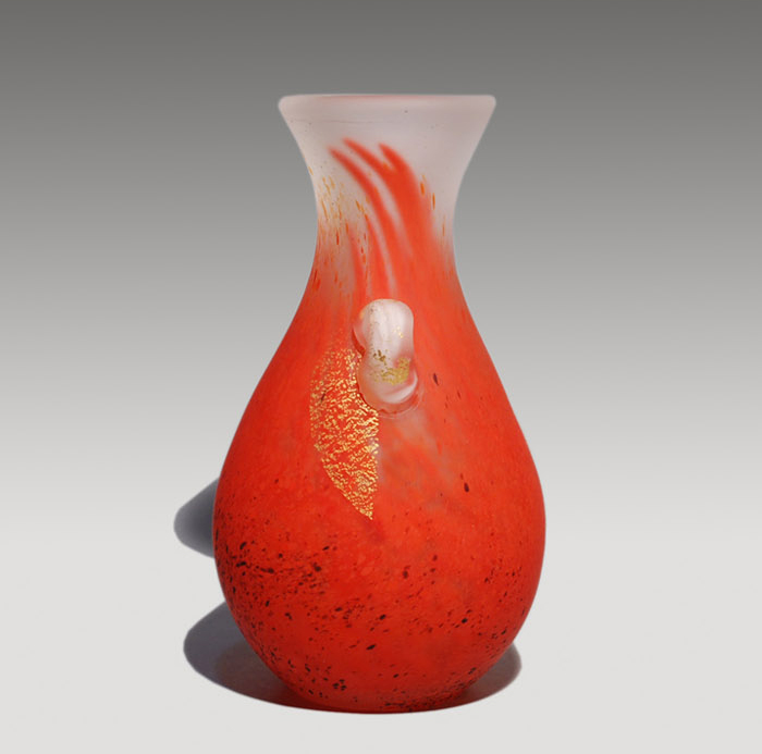 手吹 朱金彩花瓶 藤田喬平(作) | 古美術ささき