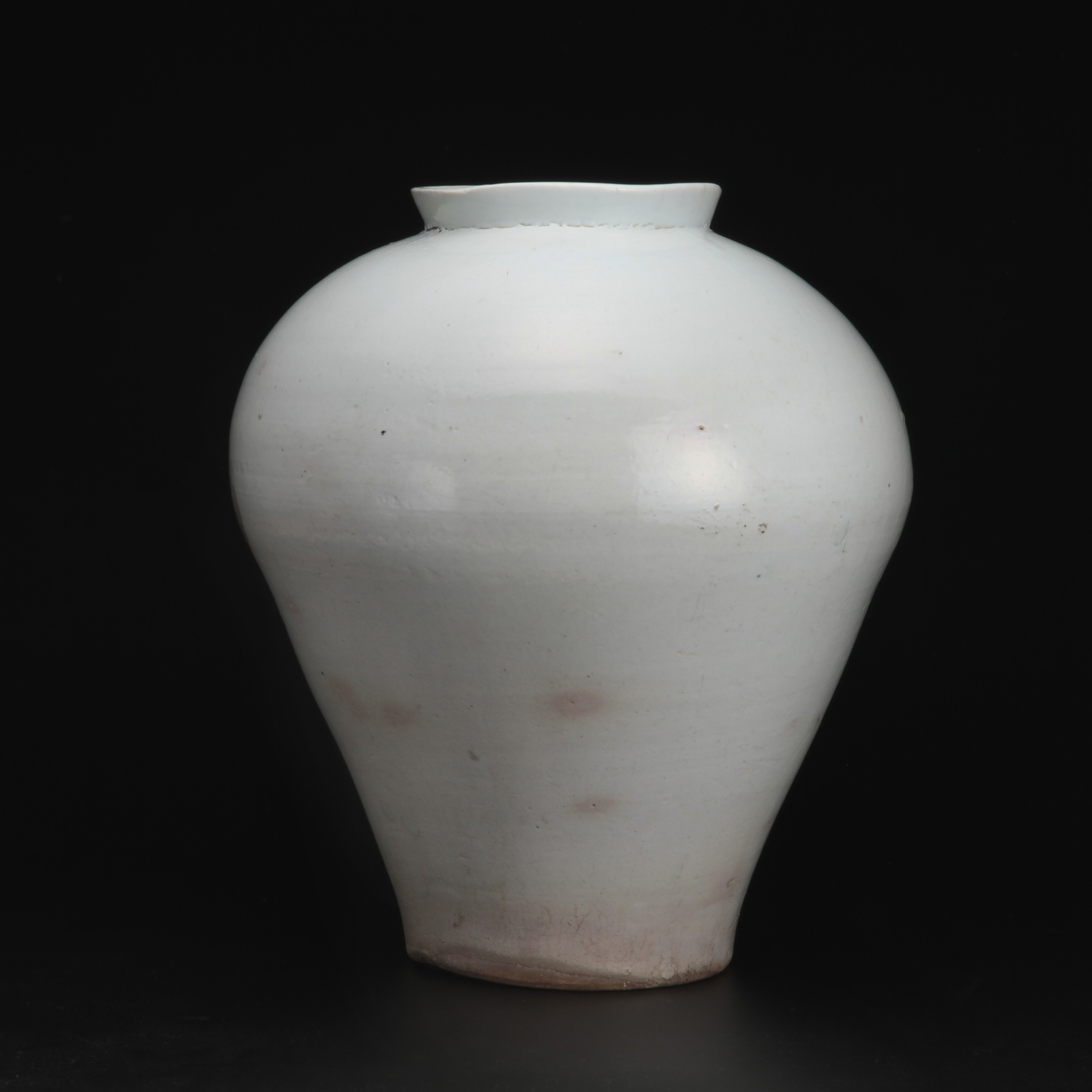 A367 A367 李朝 時代物 朝鮮古陶器 李朝白磁 壺 塩笥壺 H14cm