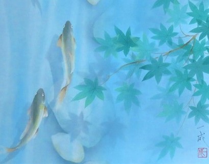 遠田一成 「鮎」 | 大阪の掛軸・工芸品・古美術品の販売・修復・買取