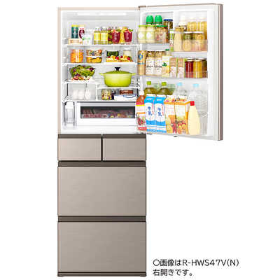 日立 HITACHI 冷蔵庫 5ドア 470L 右開き HWSタイプ 幅60cm ライト
