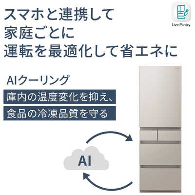 パナソニック Panasonic 冷蔵庫 5ドア PXタイプ 幅60cm 450L 右開き NR