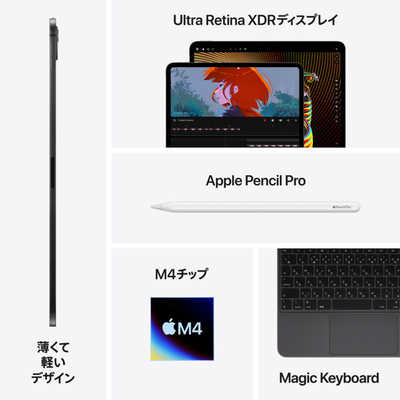 アップル 11インチ iPad Pro（M4）Apple M4 9コアCPU 10コアGPU 11型