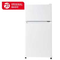 ORIGINALBASIC 冷蔵庫 2ドア 87L 右開き 幅45.2cm 直冷式 ホワイト BR