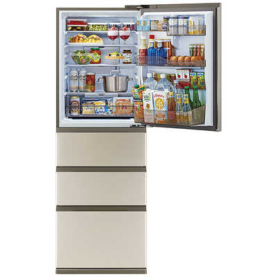 アクア AQUA 冷蔵庫 4ドア 右開き 幅60cm 362L ブライトシャンパン AQR