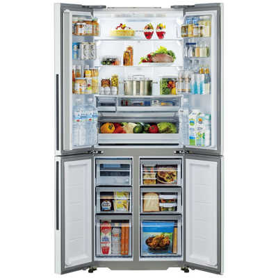 アクア AQUA 冷蔵庫 4ドア 420L フレンチドア(観音開き) 幅70cm サテン