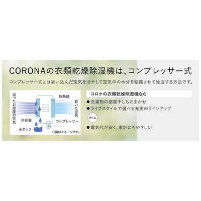 コロナ CORONA 冷風衣類乾燥除湿機 どこでもクーラー コンプレッサー