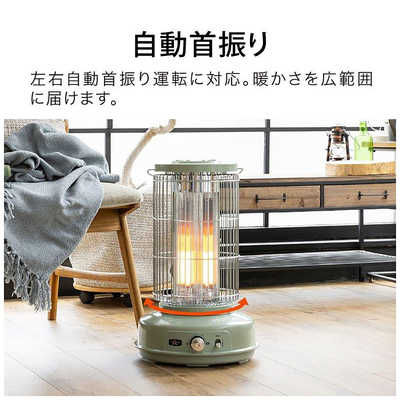 アラジン グラファイトフレームヒーター 800W 首振り機能 グリーン AEH