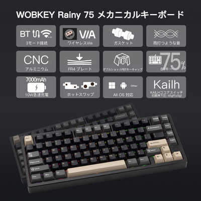 KIBU キーボード WOBKEY Rainy 75 Pro系モデル(英語配列) ［有線