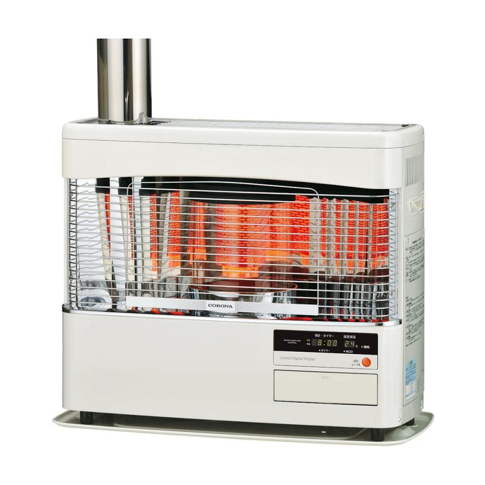 コロナ ポット式（煙突式）ストーブ 木造18畳 ホワイト SV