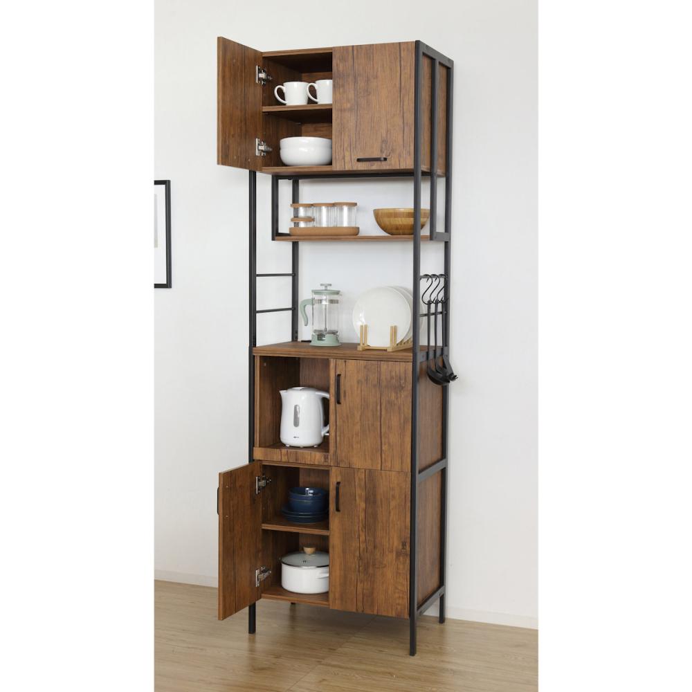 クロシオ アート食器棚 ヴィンテージブラウン 幅60×奥行40×高さ