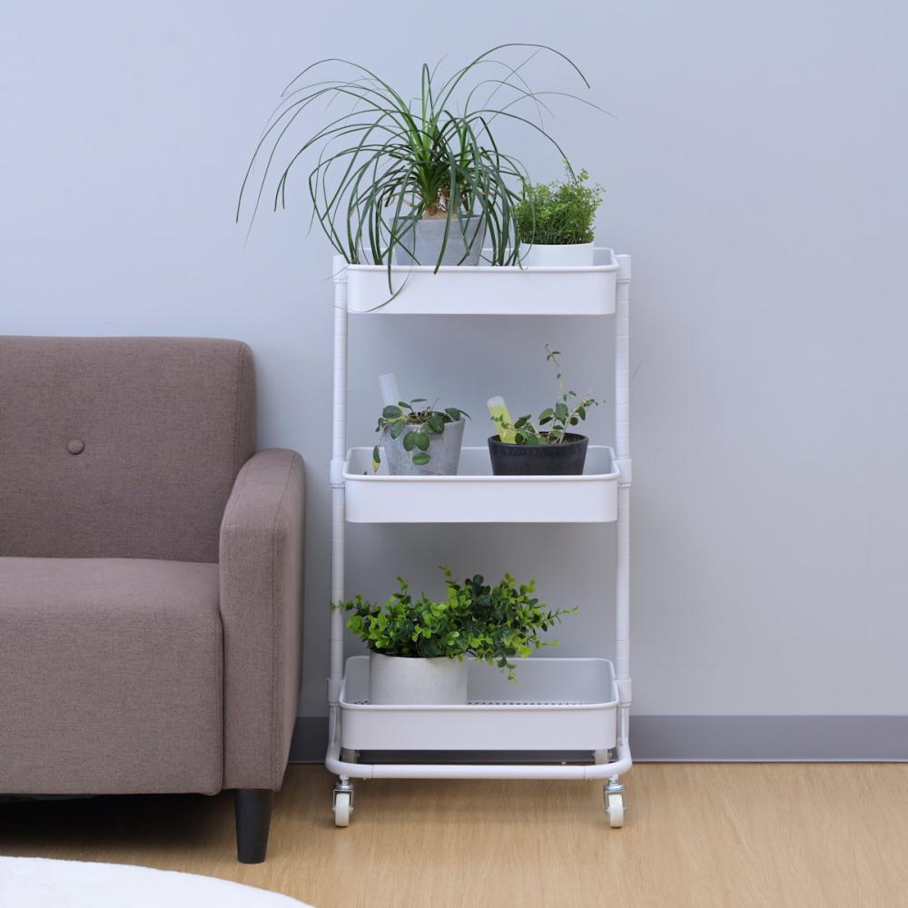 YAMAZEN（山善） バスケツトトローリー ライト ホワイト